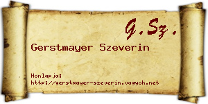 Gerstmayer Szeverin névjegykártya
